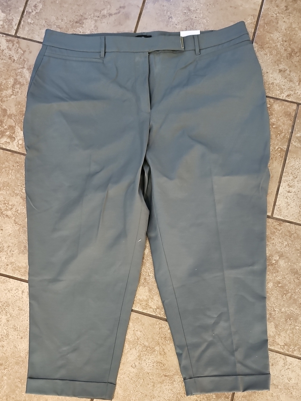 White House Black Market Olive Green Cropped Dress Pants